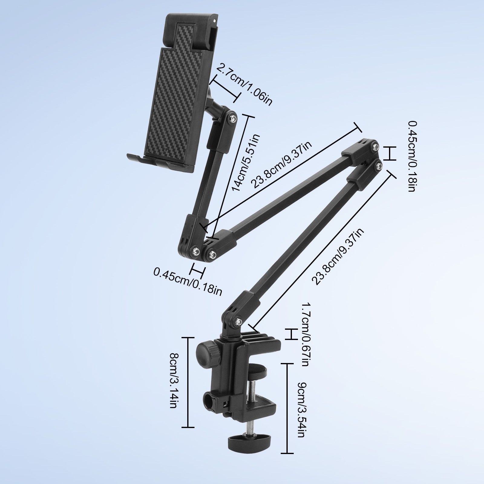 Universal Tablet Mount Desk Holder for 4-12.9" iPad Kindle Fire Surface Monitor