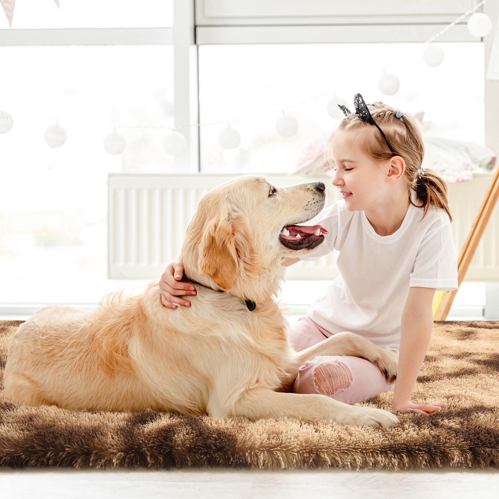 Large Size Shaggy Fluffy Area Rugs Carpets for Living room Bedroom Tiedye Coffee