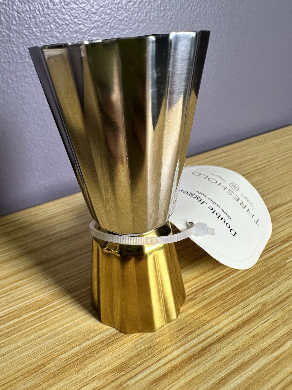 Threshold Double Jigger Metal Stainless Steel Gold Commercial Bar Tool