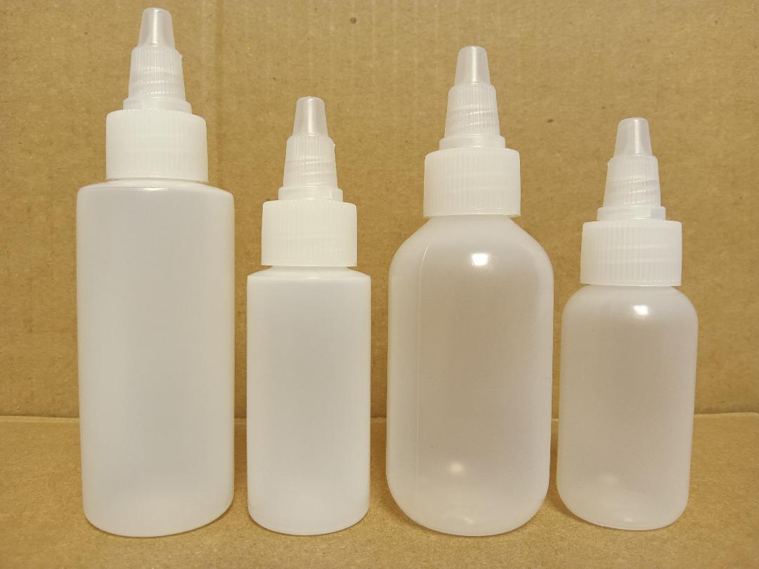 1 oz OR 2 oz Plastic Bottles with Twist Open/Close Caps (6-12-25-50 count)