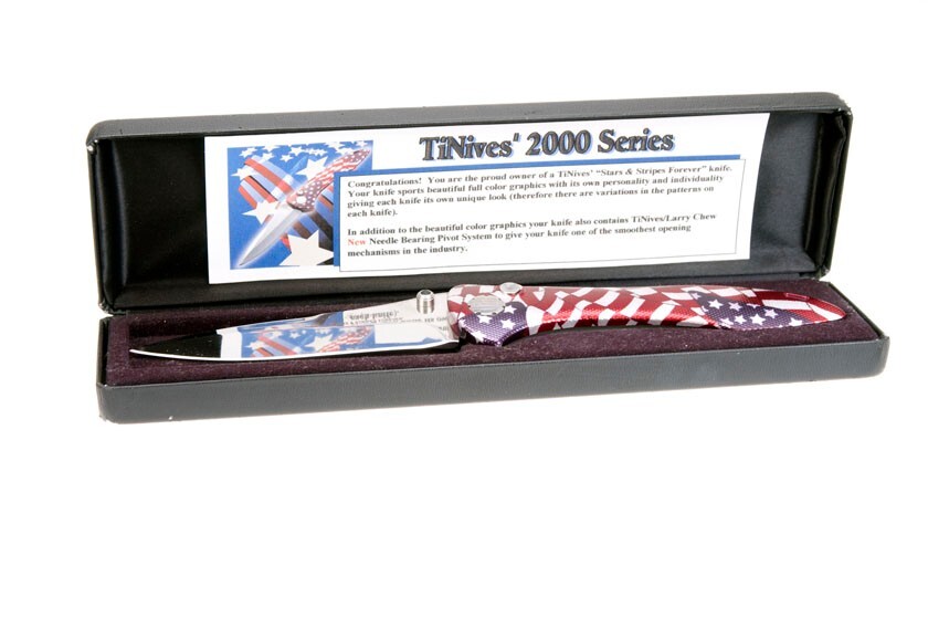 Vintage USA TiNives Stars and Stripes Knife CNC Tolerance