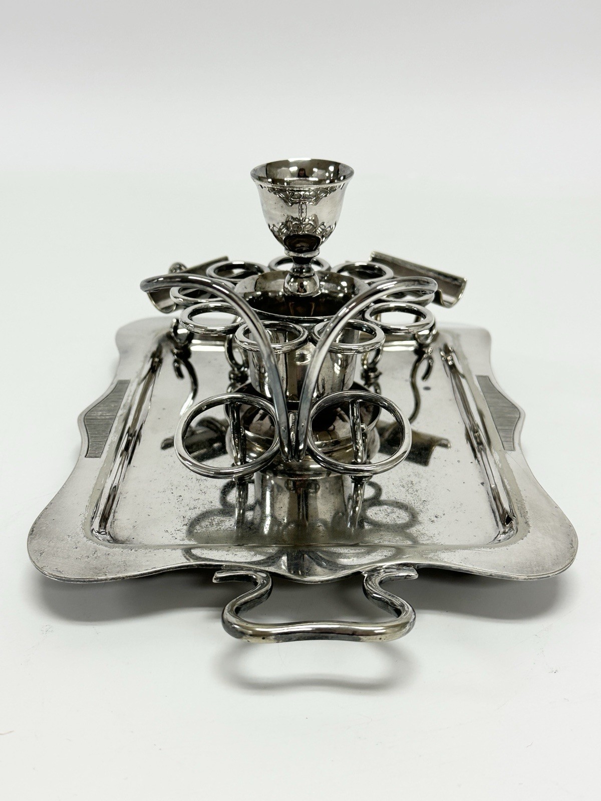 Antique English William Hutton & Sons Silver Plated Cigar Server Ca. 1880