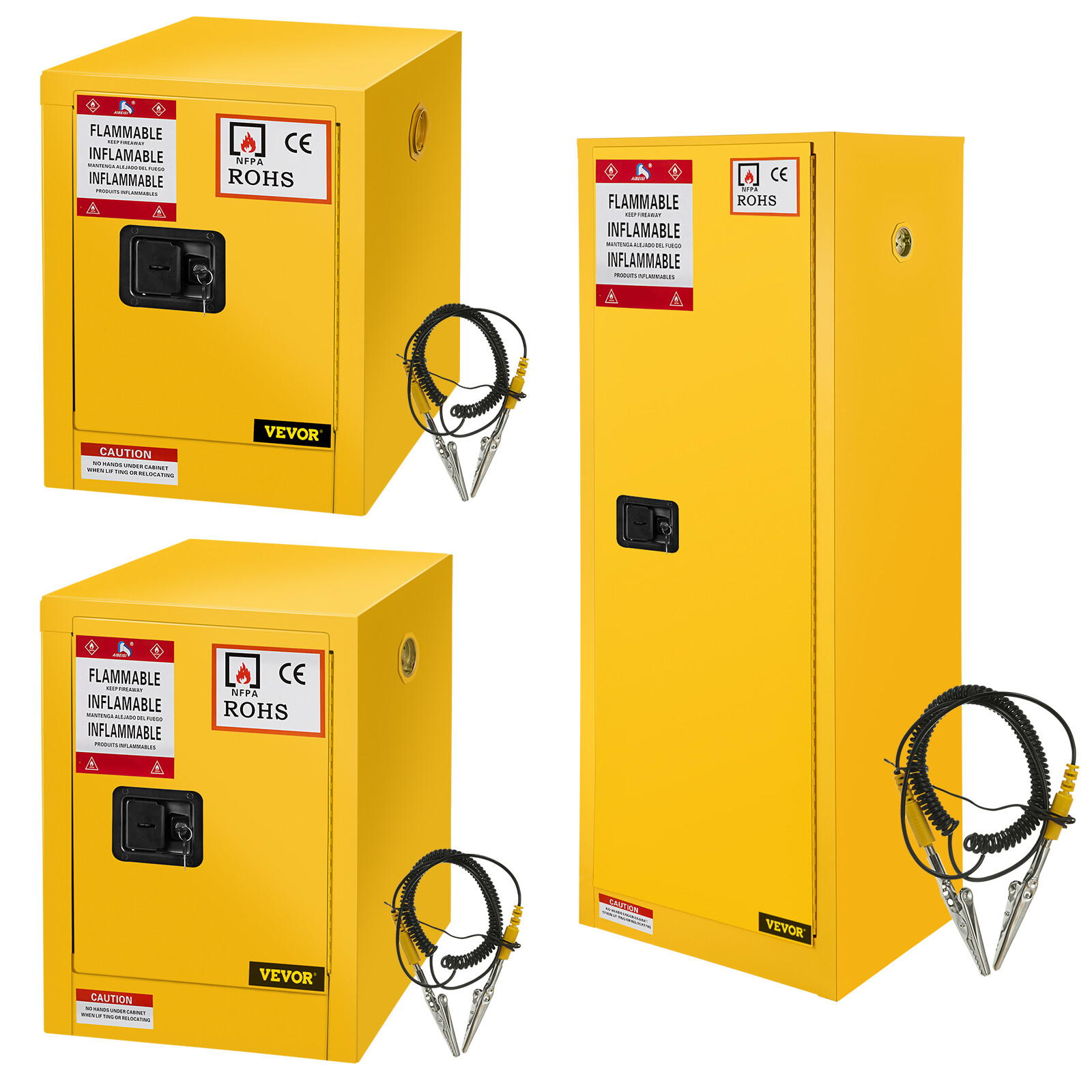 11Ga/12Ga/16Ga Safety Storage Cabinet Yellow Flammable Welded Bin Fireproof