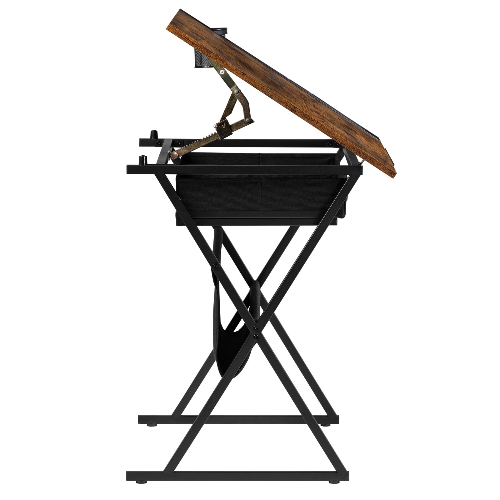 Art Craft Table Drawing Table Tiltable Tabletop w/Stool and 2 Storage Drawers