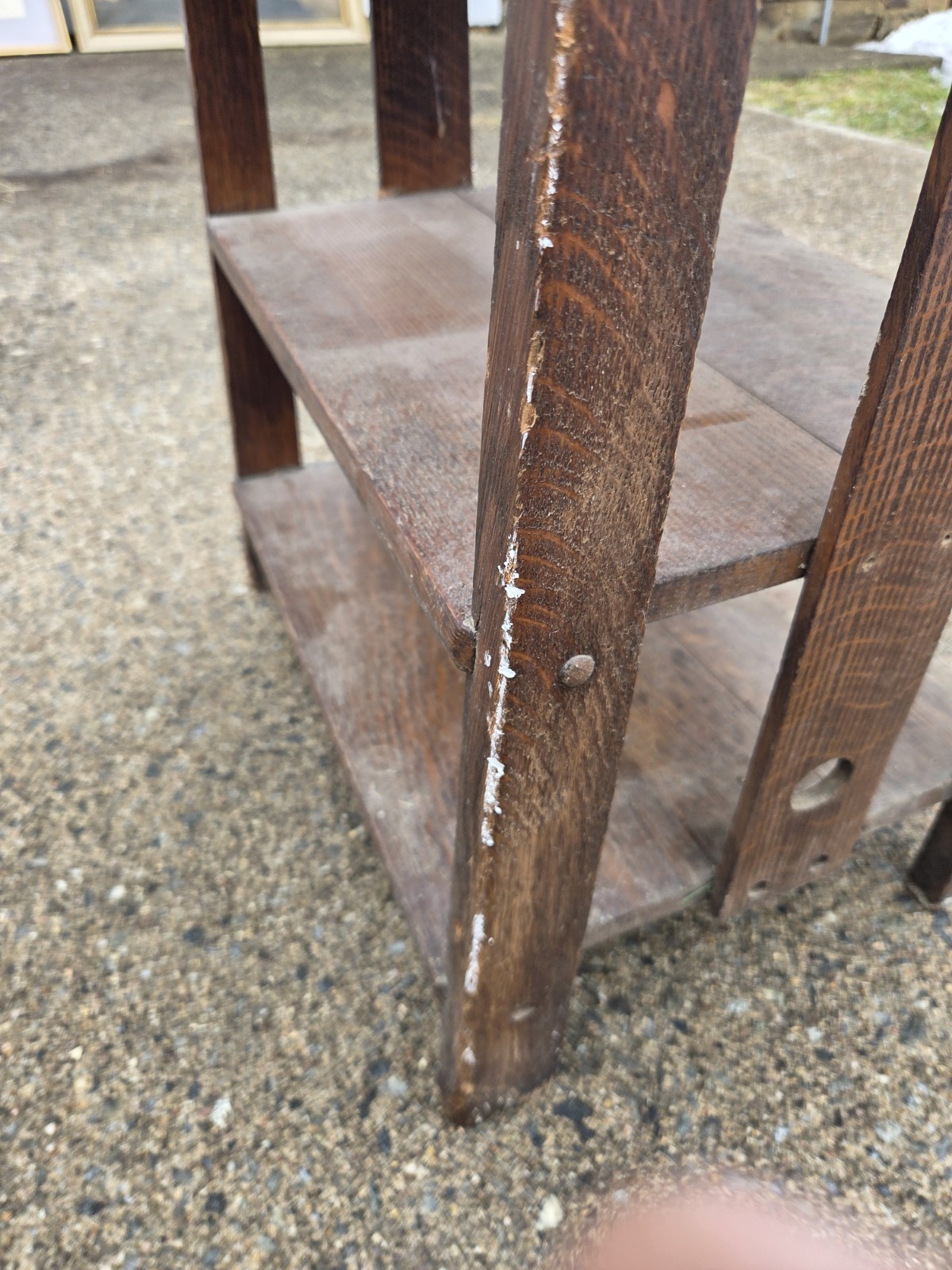 Lakeside Craft Shop Mission Style Magazine Stand Bookcase Trough Top C1910