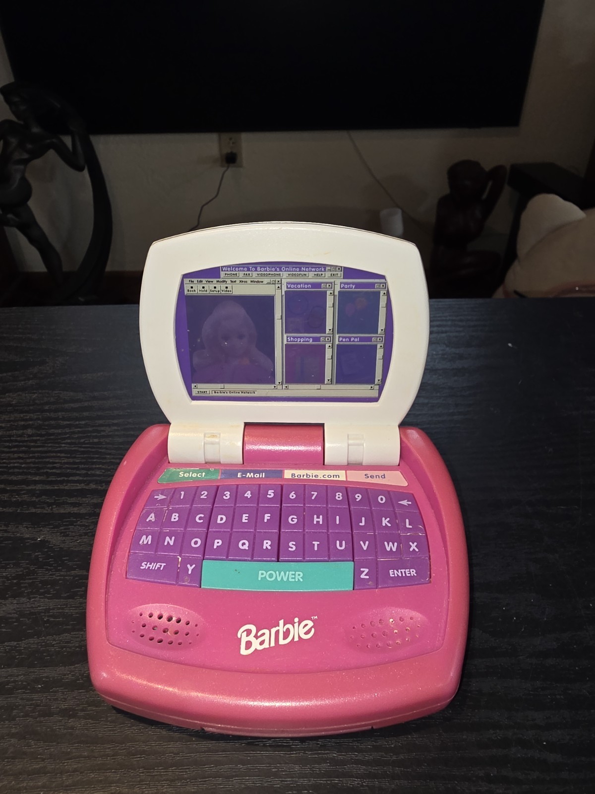 Barbie Online Talking Laptop Computer Toy Vintage 1999 Lights Up *NO SOUND