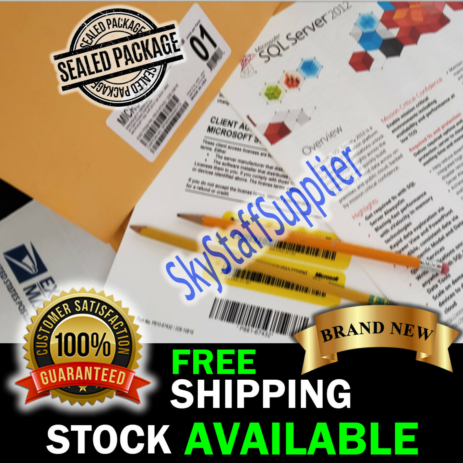 SQL Server 2012 STANDARD License Key + 25 ACCESS CALs RETAIL FULL BRAND NEW PACK