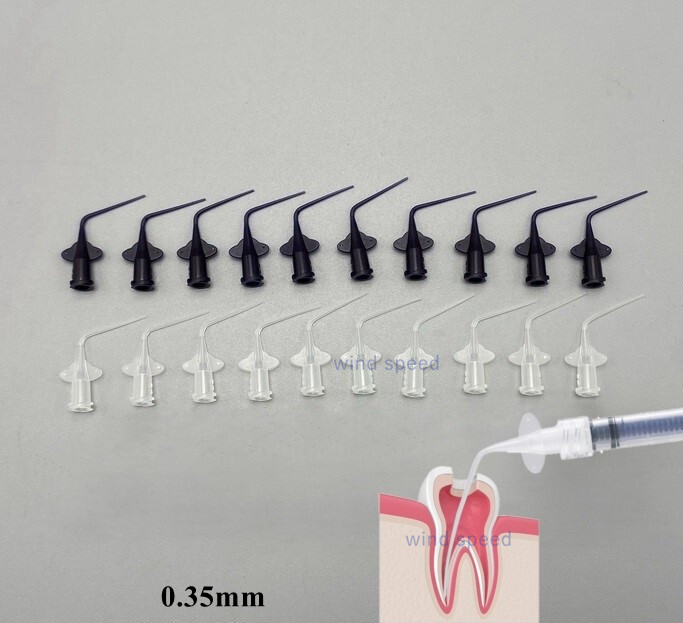 Dental Endo Disposable Root Canal Irrigation Syringe Tips Needle Tips 0.35mm Tip