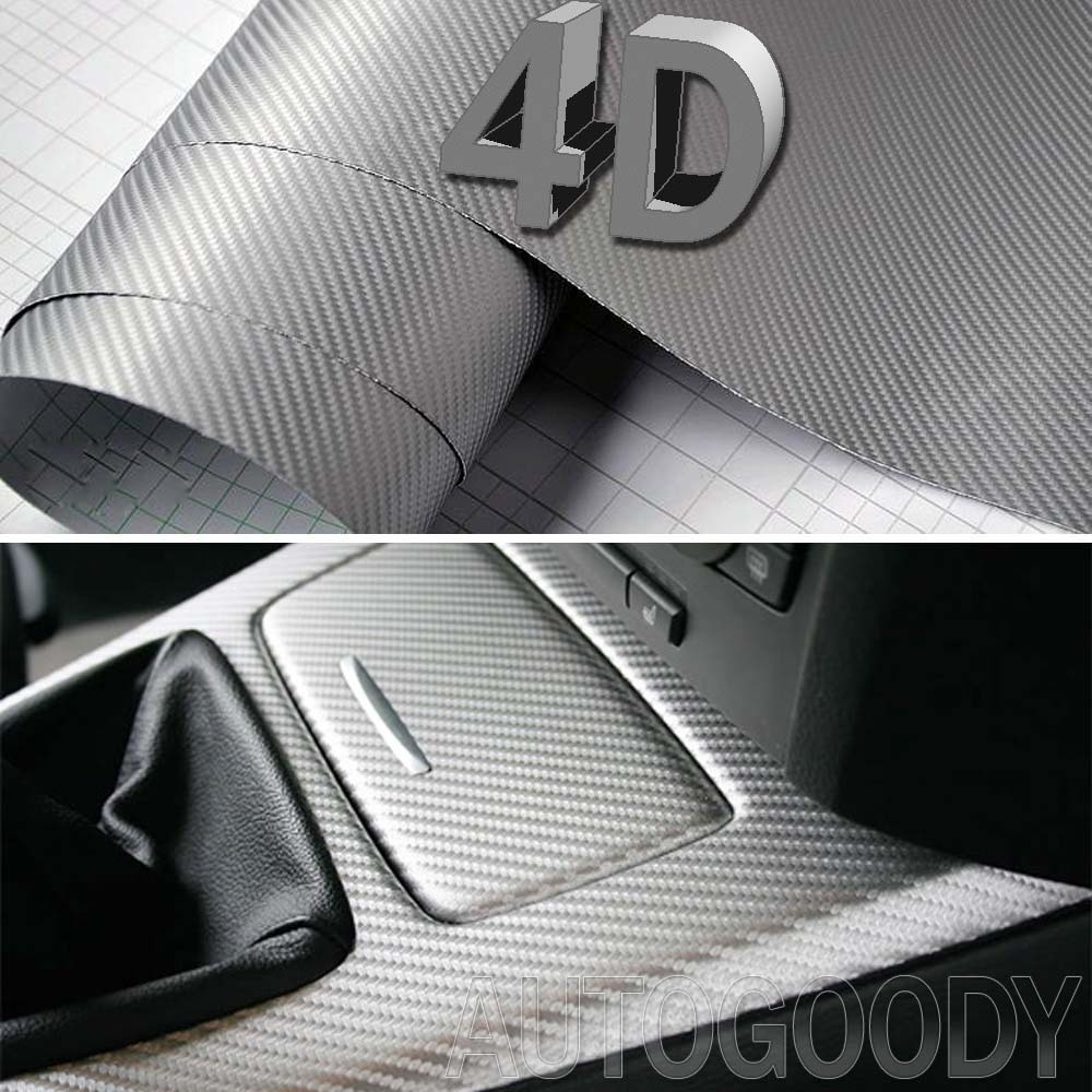 Premium 4D Gloss Carbon Fiber Vinyl Wrap Film Sticker Bubble Free Air Release