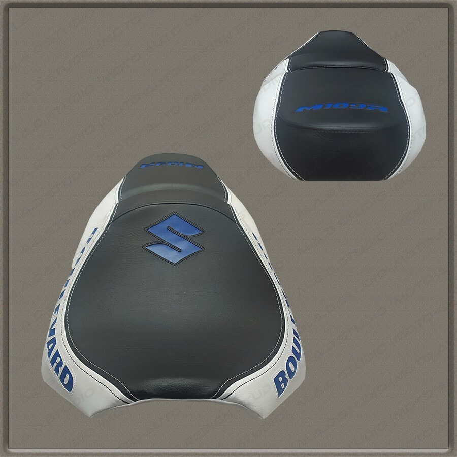 CUSTOM Design (Black-White+Blue) Seat Cover Suzuki BOULEWARD M109R 2006+