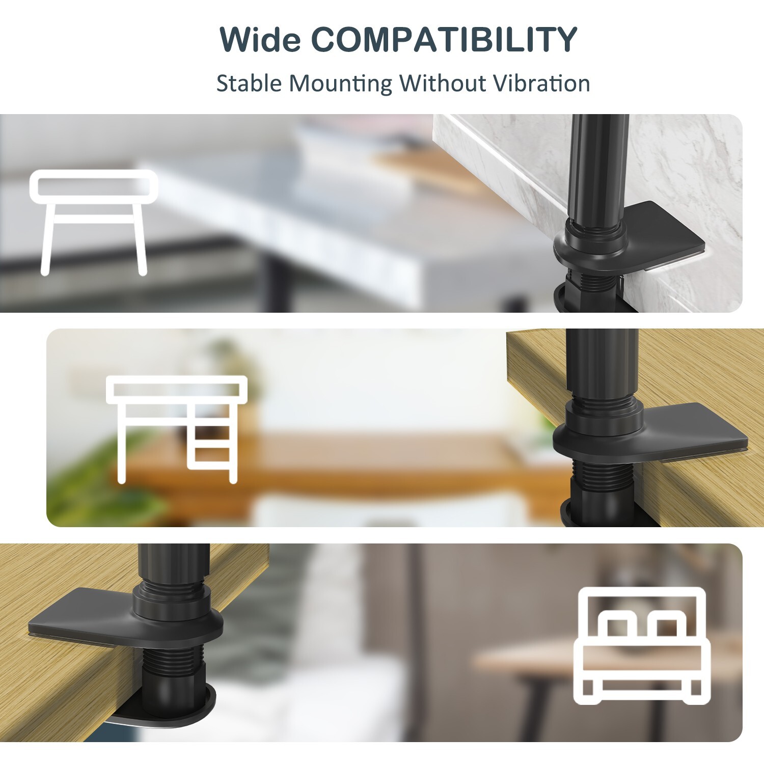 Flexible Gooseneck Tablet Holder - Long Arm Clamp for Desk, Bed & Versatile Use