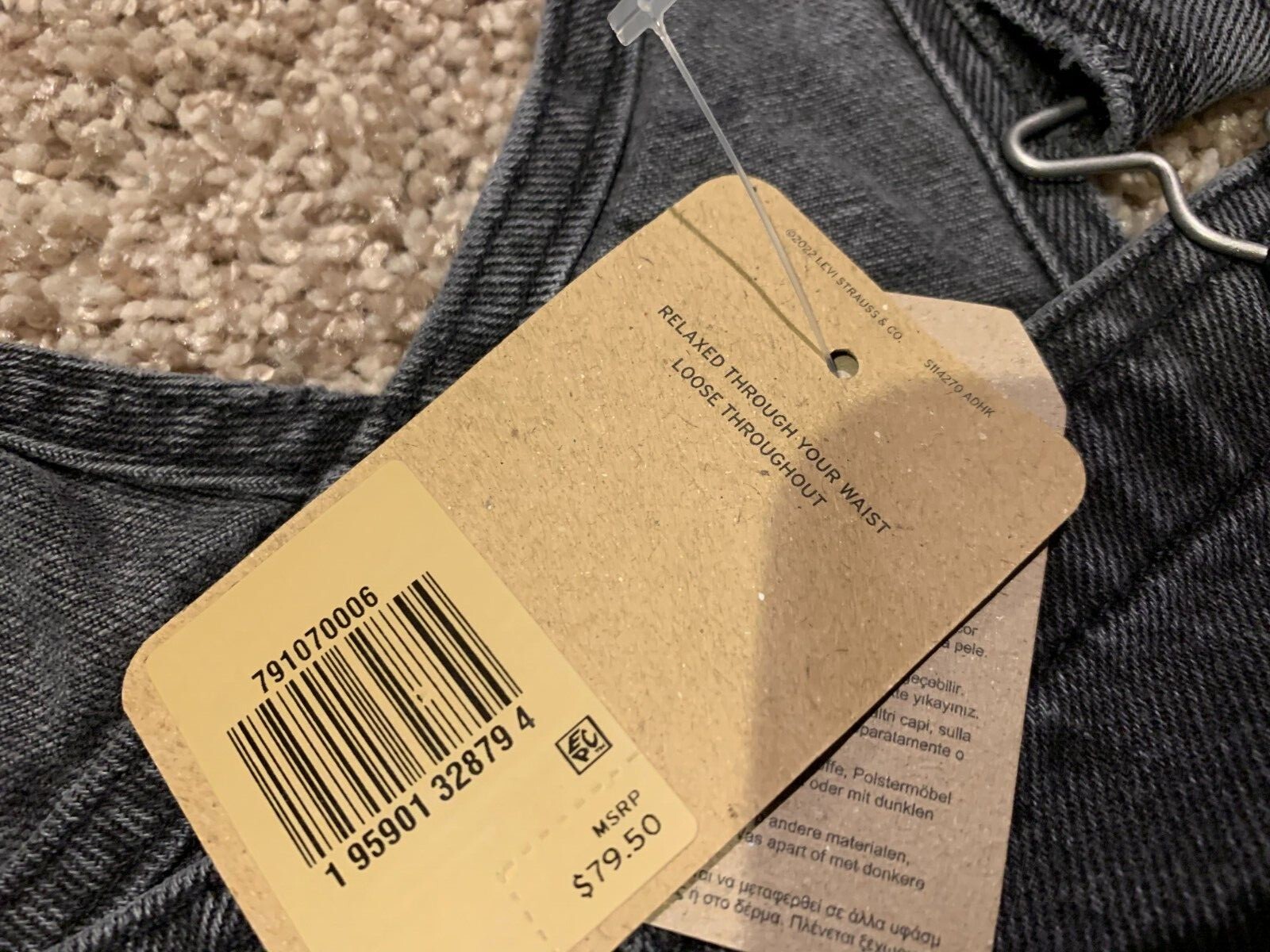 Levi's Relaxed Straight Fit Overalls Faded Gray Many Sizes NWT RT$79.50