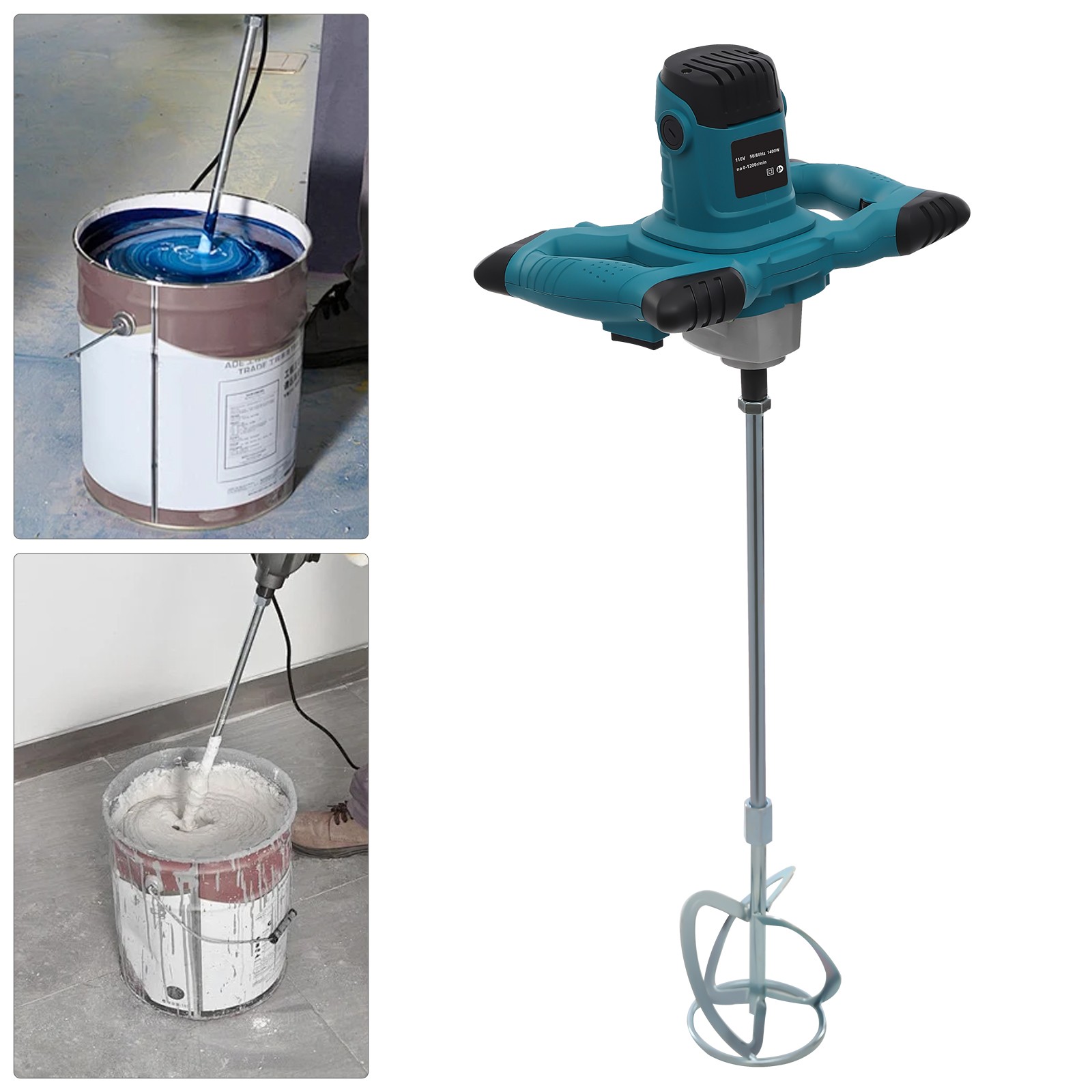 6 Speed Handheld Electric Concrete Plaster Grout Paint Mortar Mixer Machine