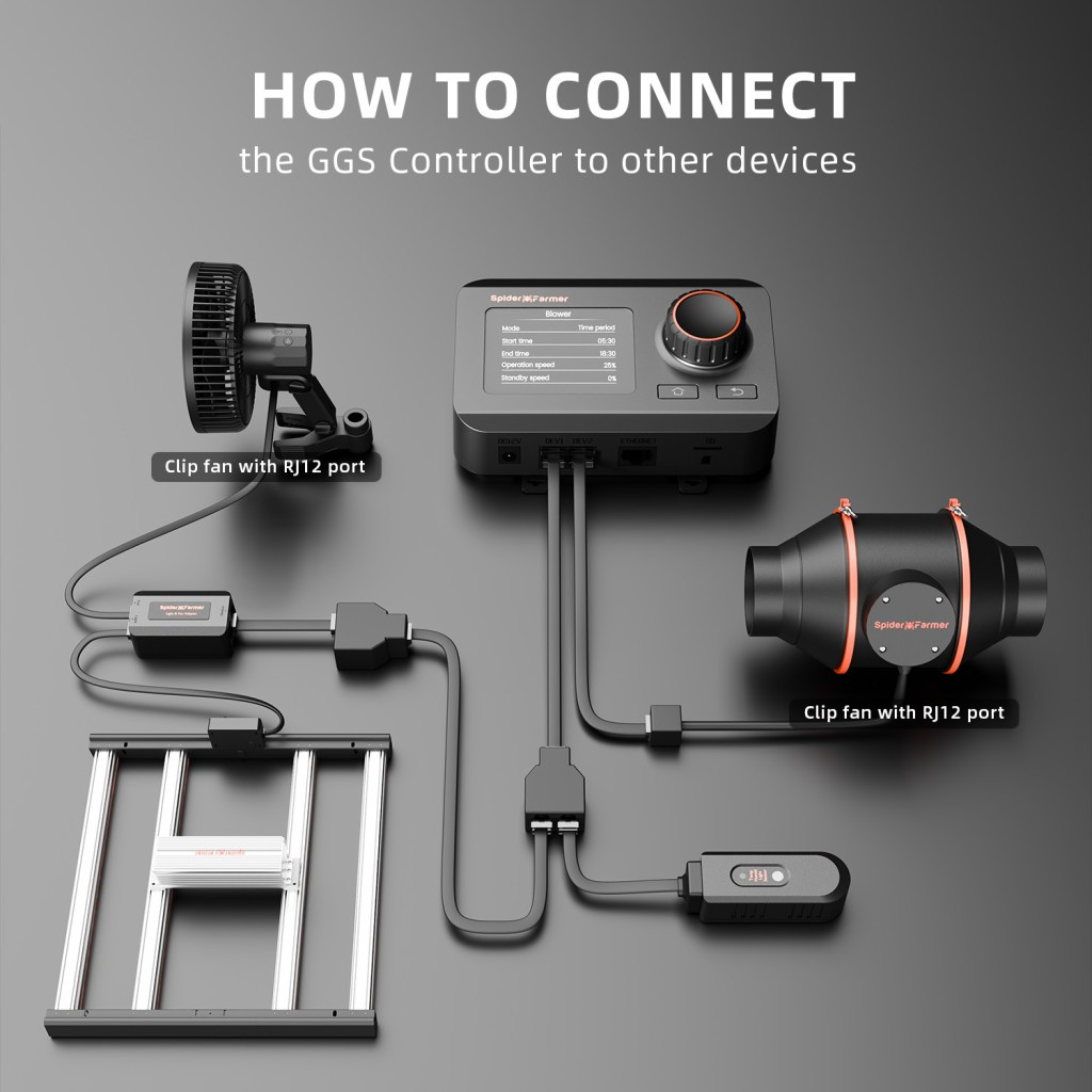 Spider Farmer Genius Grow System Inline & Clip Fan Smart Control