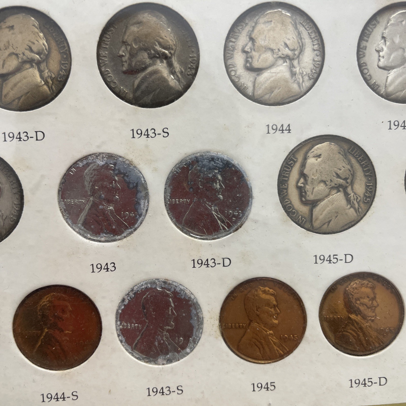 wartime coinage framed