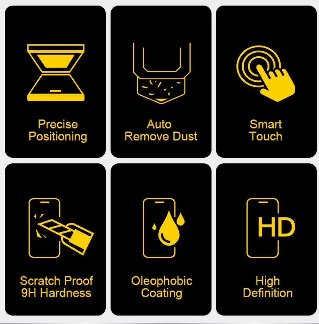 iPhone 16 17 Pro Max Tempered Glass Screen Protector 2-Pack Alignment Frame