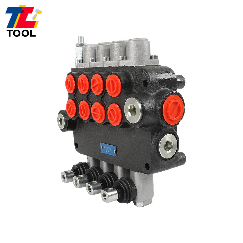 4 Spool 21 GPM 3600 PSI Hydraulic Control Valve Double Acting SAE Ports