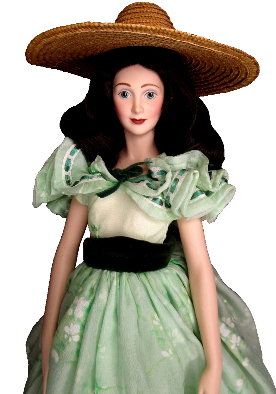 1967 MGM Gone With The Wind Scarlett O'Hara Porcelain Doll 18" W/Stand & Hat