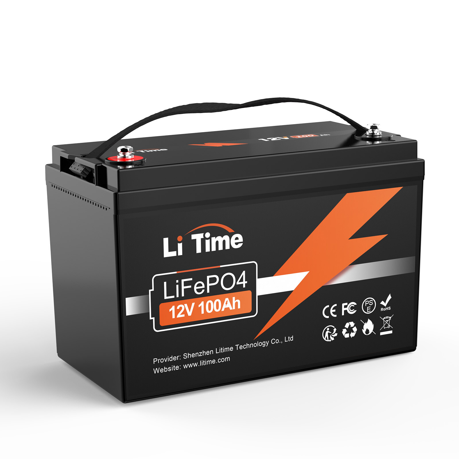 Litime 12V 100Ah LiFePO4 Lithium Battery 100A BMS for RV Marine - refurbished