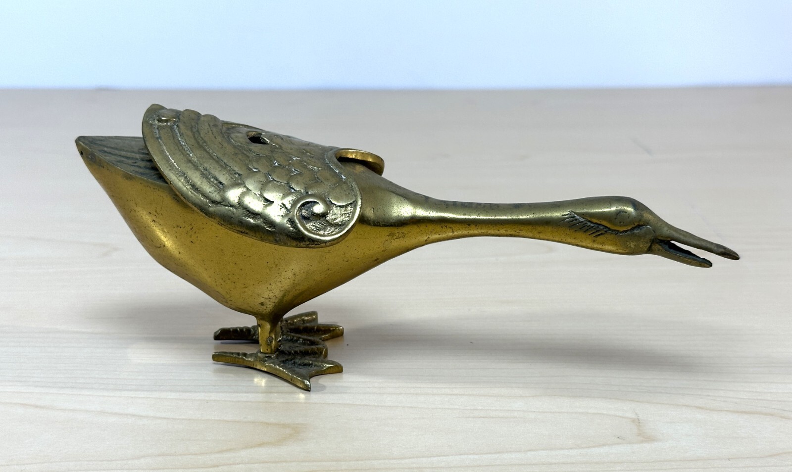 Brass Goose Duck Trinket Dish, Removable Wings, Boyd Jewelers RARE