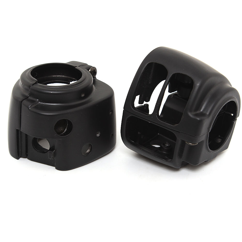 Black Handlebar Switch Housing Hand Control Kit For Harley Touring Softail FXR
