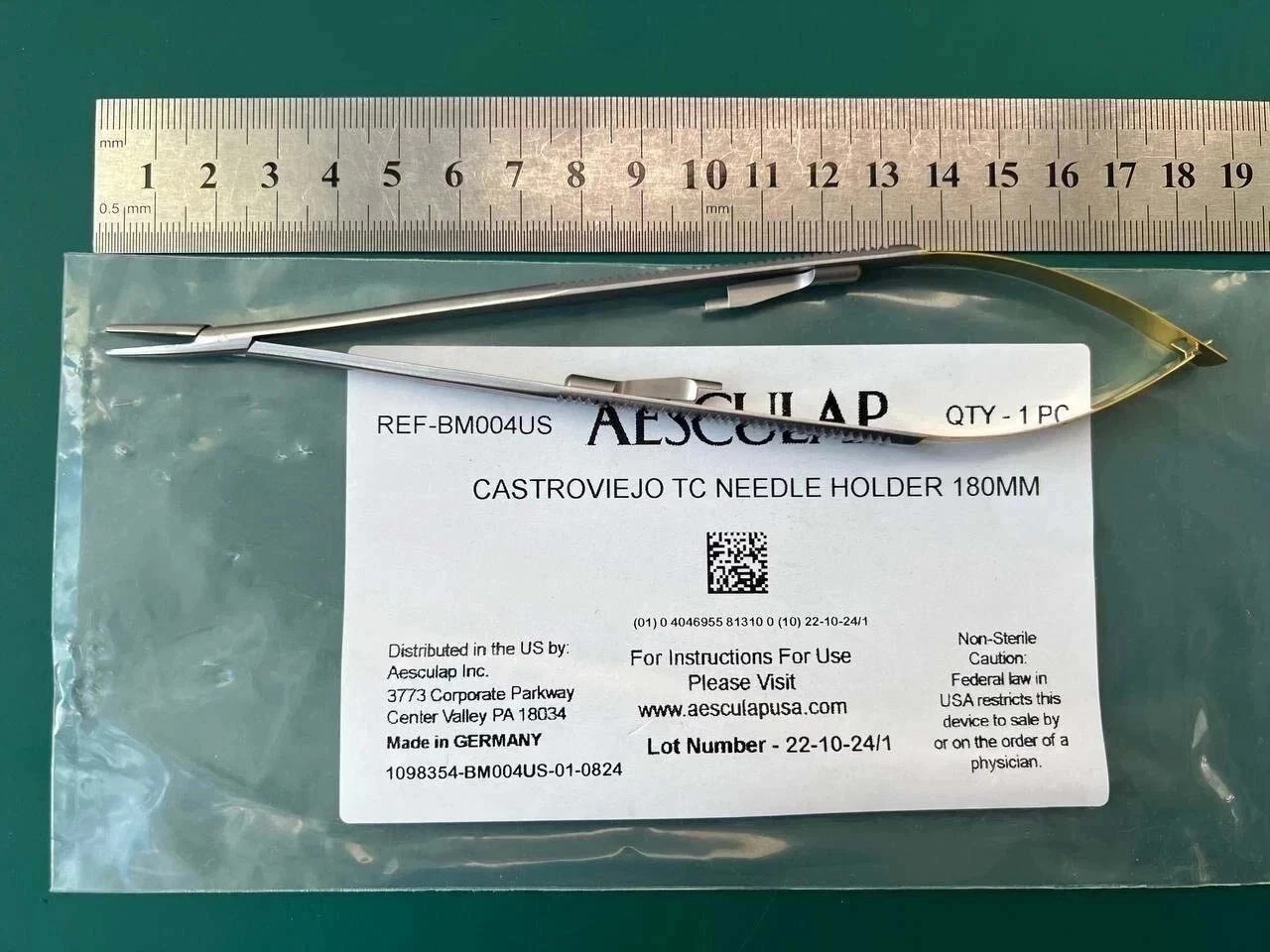 AESCULAP BM004US CASTROVIEJO TC NEEDLE HOLDER 180 MM (18cm)