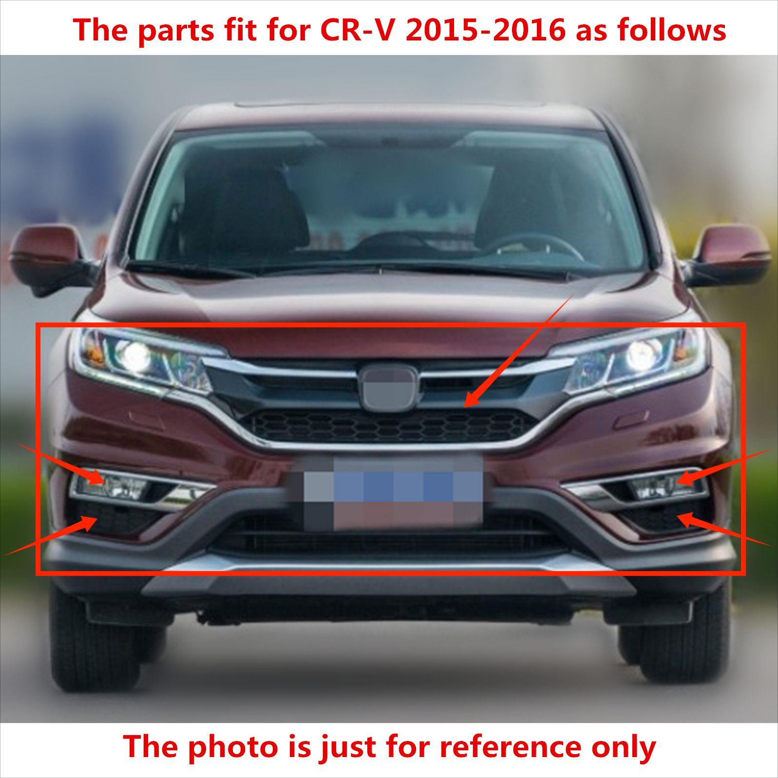 11PCS For CR-V 2015-2016 Upper Lower Chrome Grille Fog lights Headlight Brackets