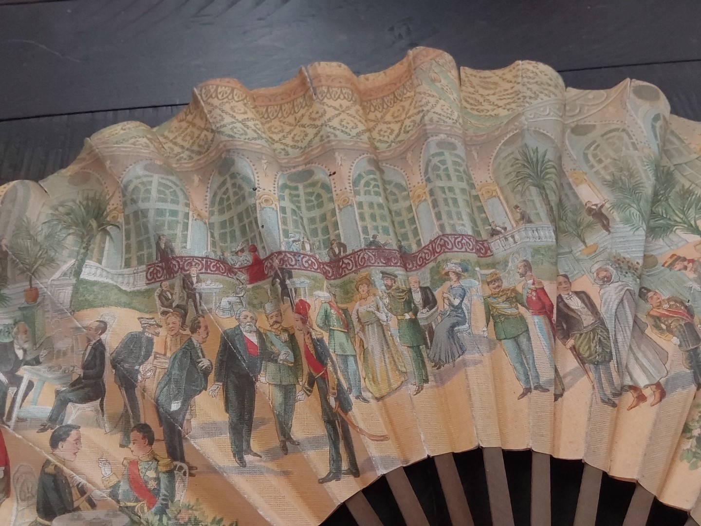 Grand Hotel Paris France 1890s Folding Hand Fan