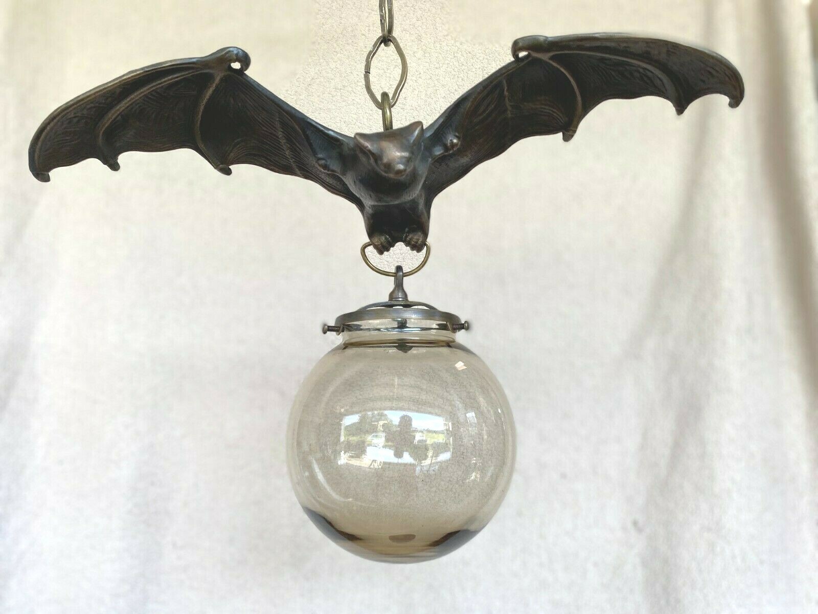 $50 OFF SALE! #100 BAT CHANDELIER  Bronze Gothic w/Globe! My most popular model!