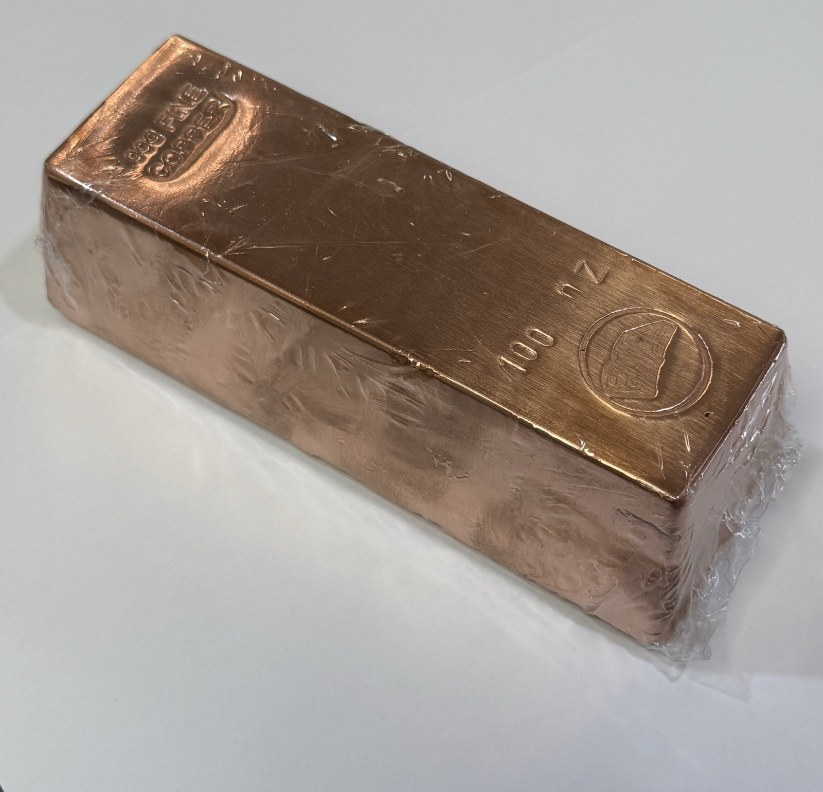 Beautiful 100 Oz Solid .999 Poured Copper Bar - Polished!