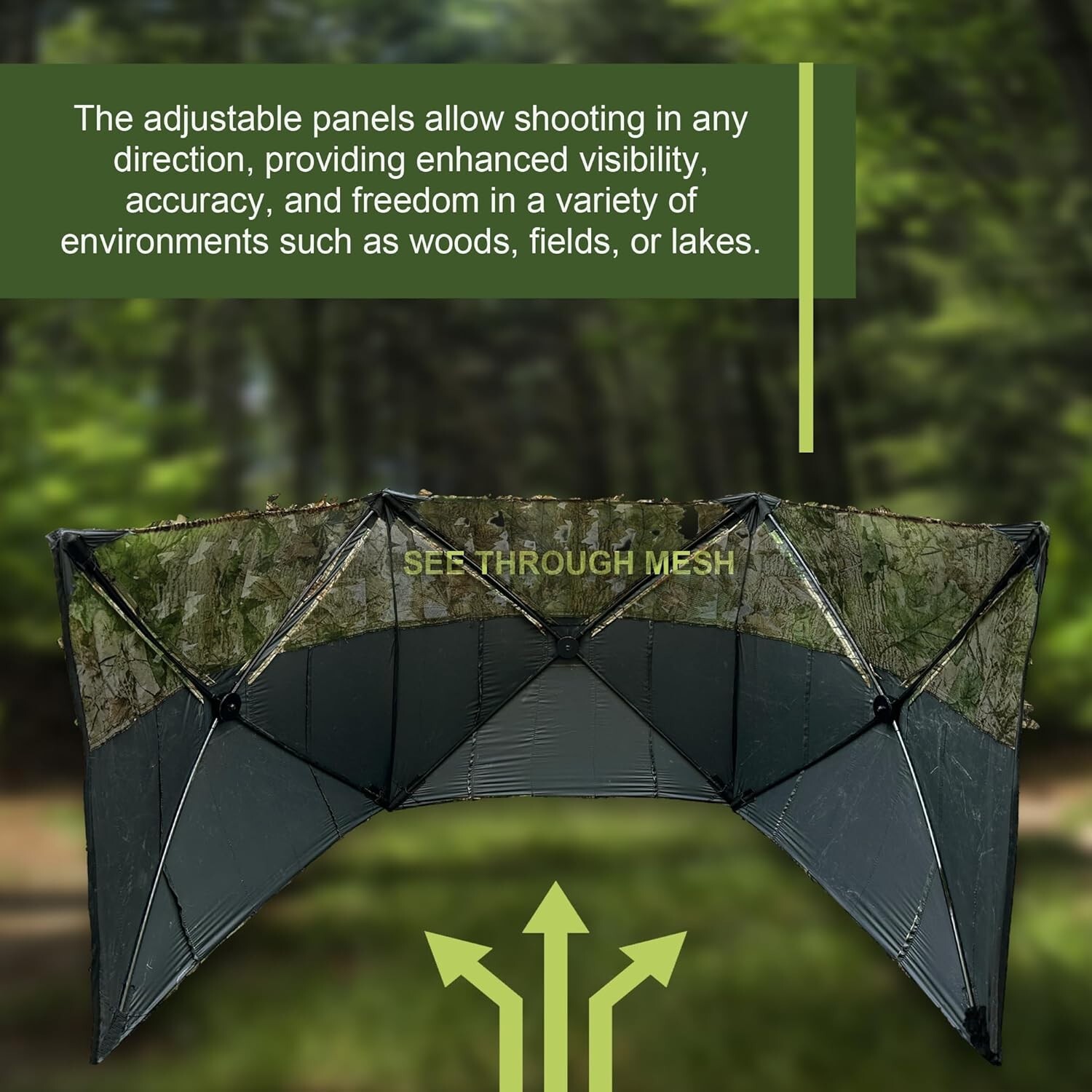 AYIN 3D Leaf Hunting Ground Blind 3-Panel Stalker Blind for Turkey/Deer Hunting