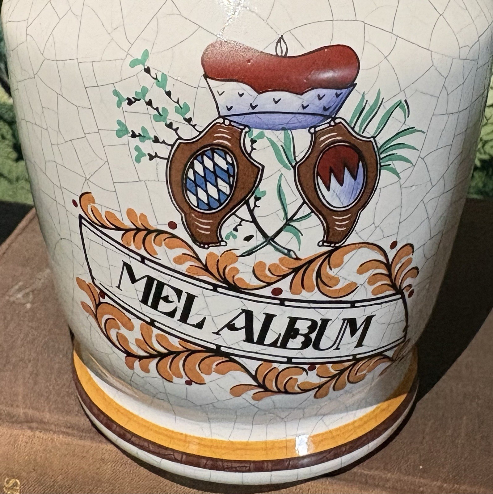 VTG Apothecary Jar Set Herr Keramik West Germany Adeps Hominis, Mel Album