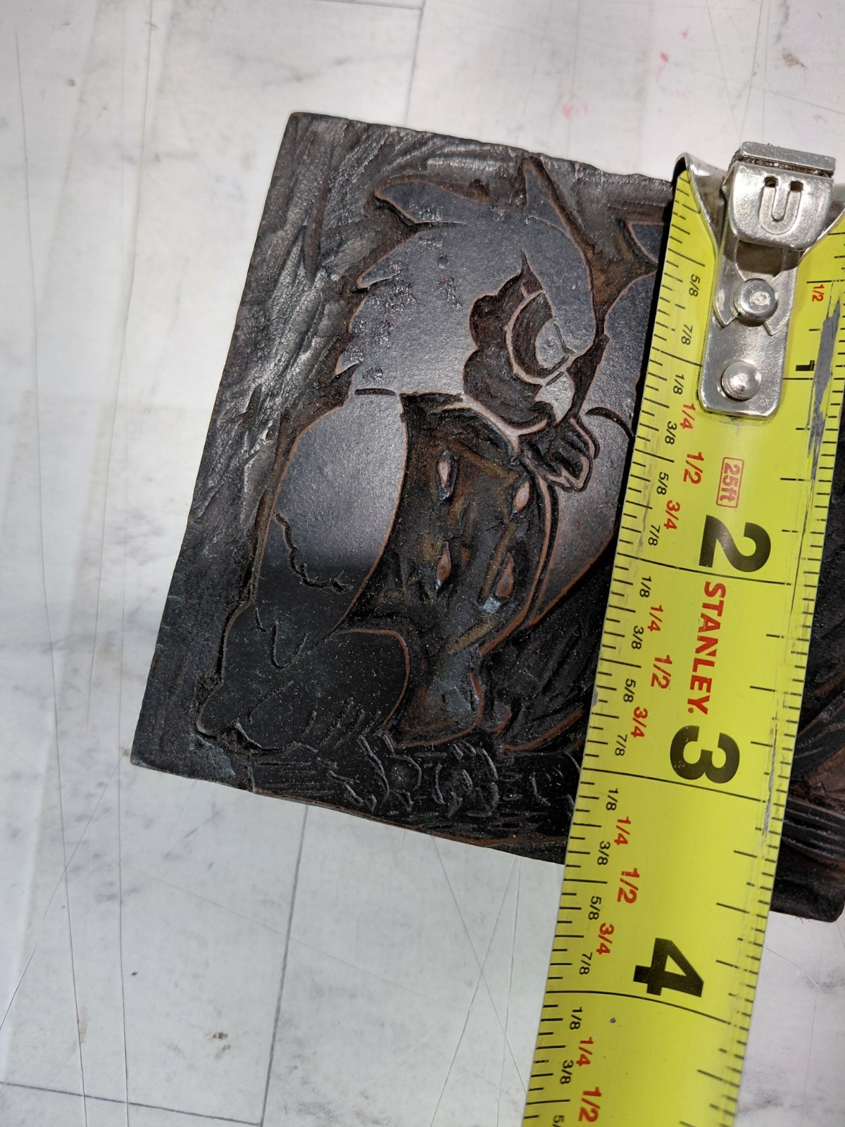 Vintage Wood Printing Block Owls Birds Carved Stamp Letterpress Art Decor 3.5"