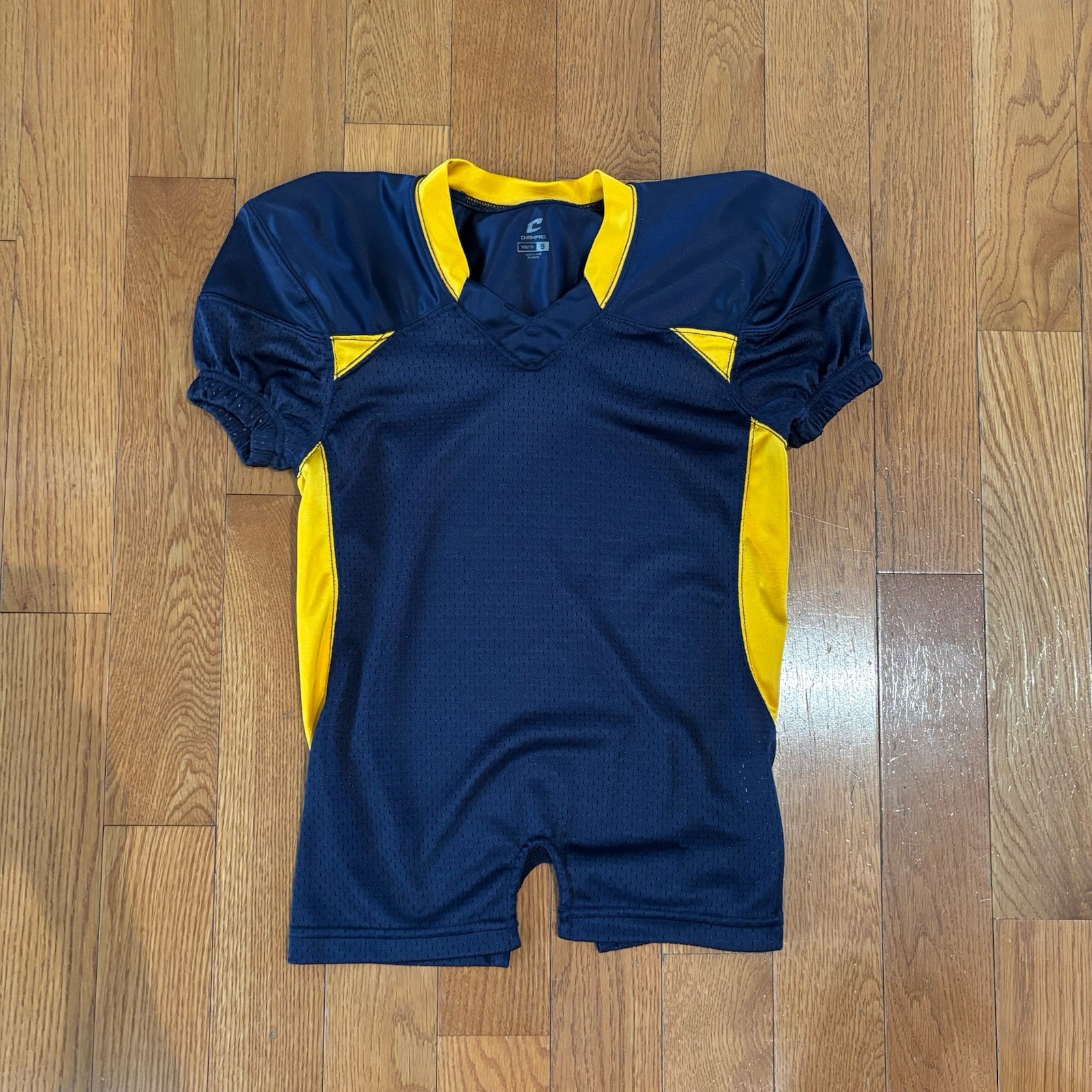 Boys Champro Mesh Football Jersey Blue And Gold
