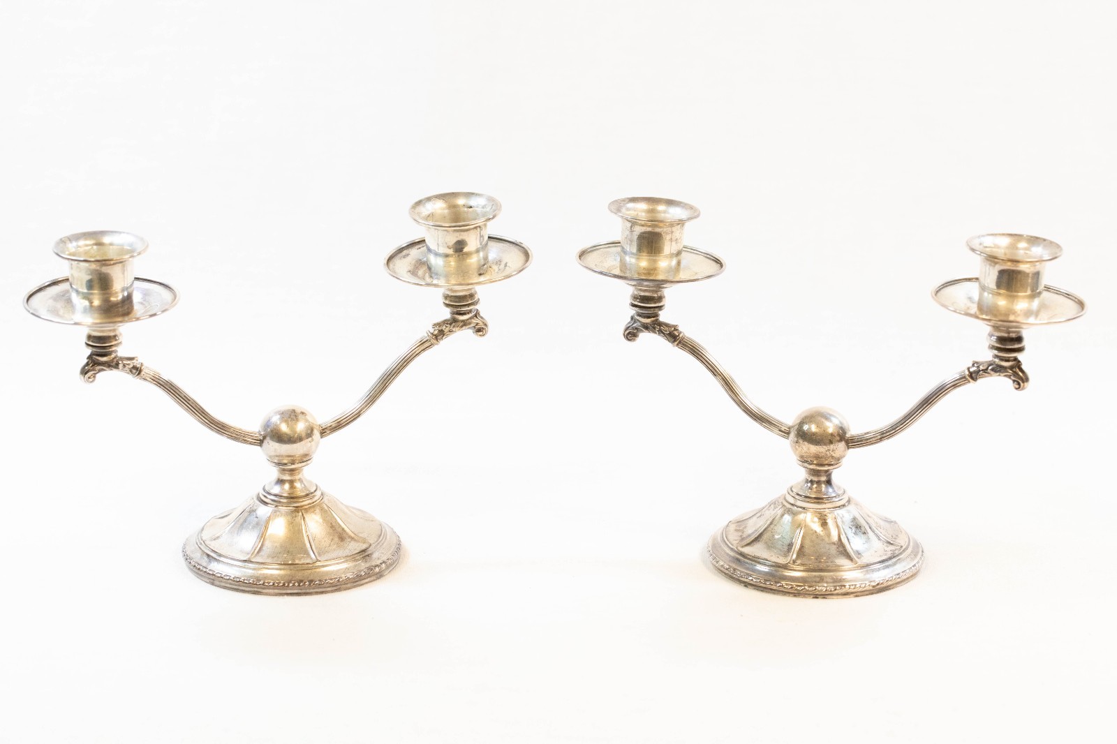 Vintage Pair of STERLING SILVER Double Arm Candelabra by Webster Company (INJ))