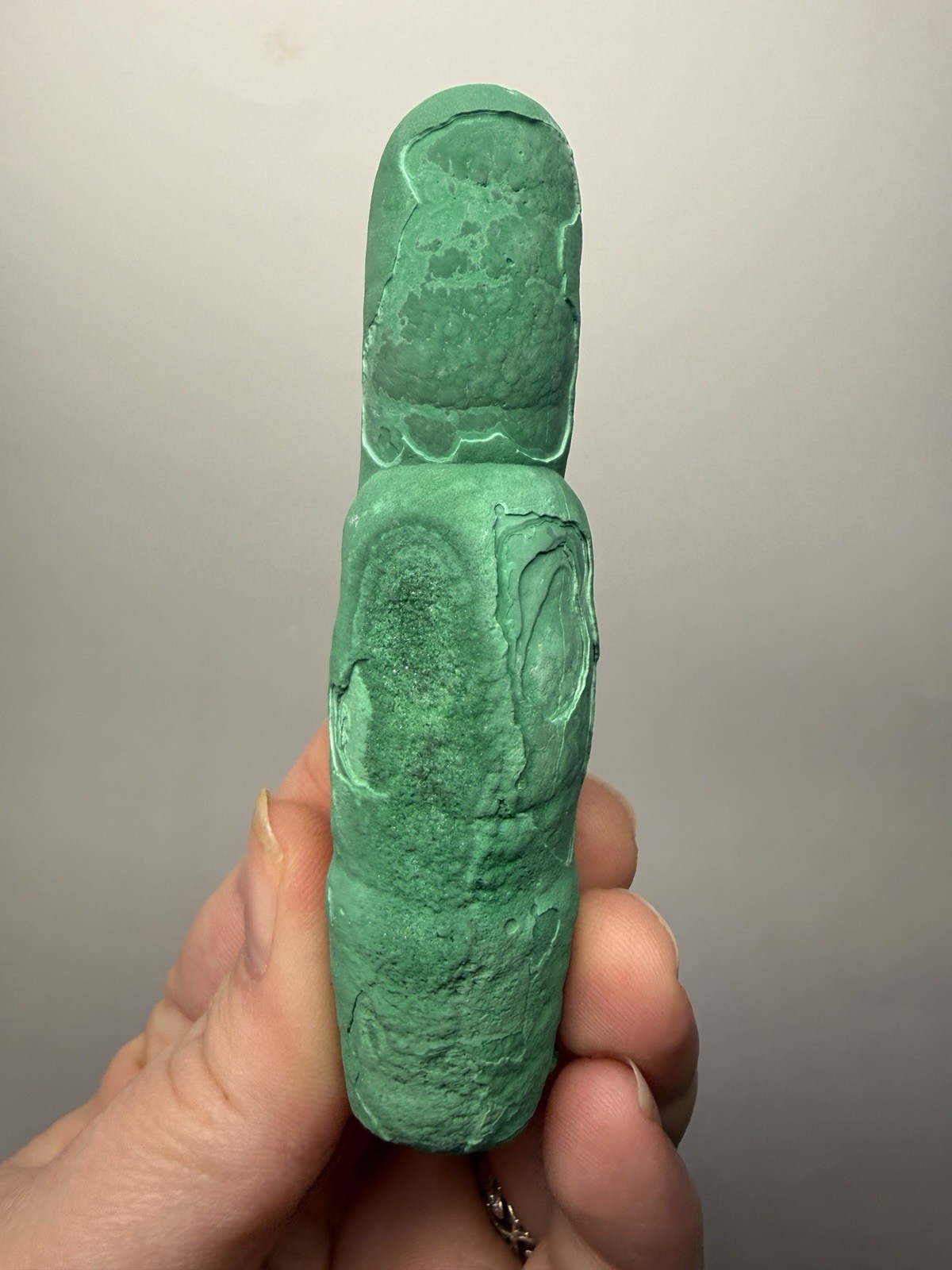 3.7” Druzy Malachite Stalactite — Botryoidal “Cave” Formation | DR Congo