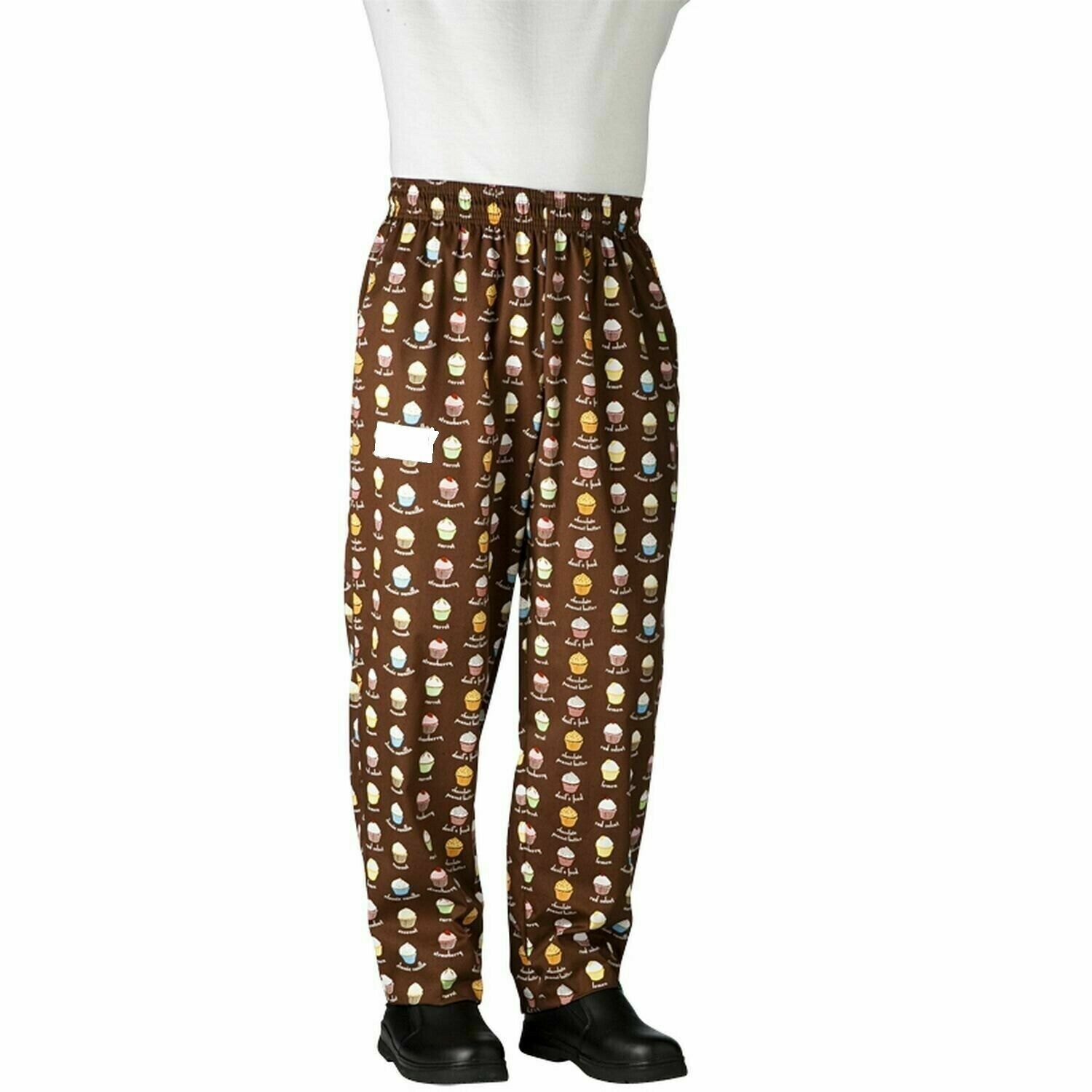 New Men Contemporary Cupcake Baggy Chef Pants 100% Cotton Size XS-5XL