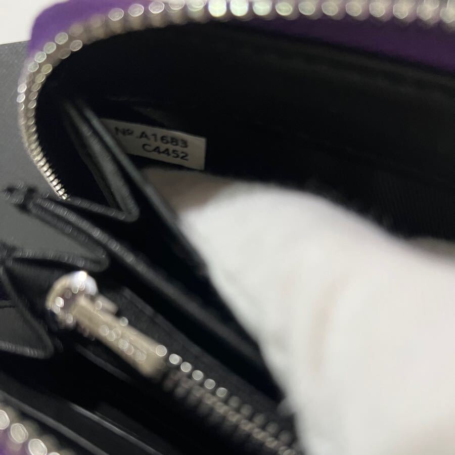 COACH Long Round Zip Wallet with Strap Purple Signature C4452 outlet F/S New US