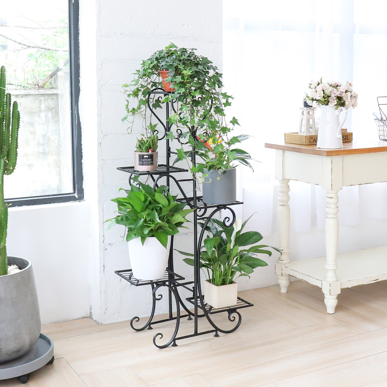 Extra Large Indoor Metal Plant Stand Shelf Anti Rust Iron Garden Flower Rack USA