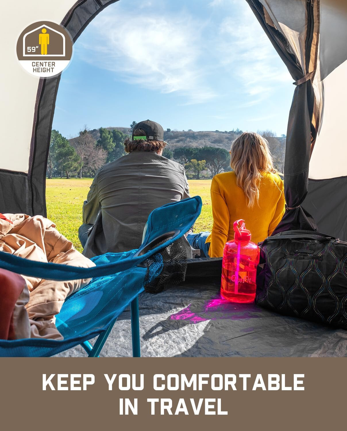 FanttikOutdoor Camping Tent 4 Person Instant Cabin Tent Setup in 60 Seconds