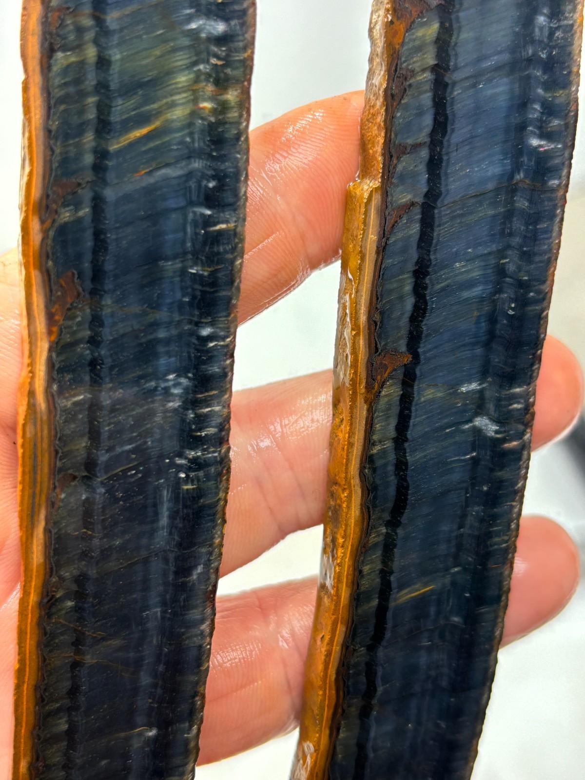 Blue Tiger Eye Agate Rough Slabs Cabbing Lapidary Carving Combo Ship Avail