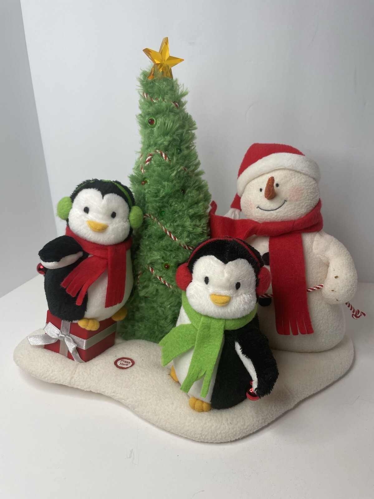 Vintage Jingle Pals Animated Musical Light Up Plush Snowman & Penguins Hallmark
