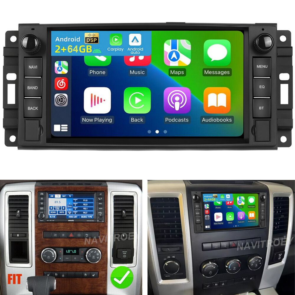 7" Carplay For Dodge RAM 1500 2500 2009-2012 Android 15 Car Radio GPS NAV Stereo