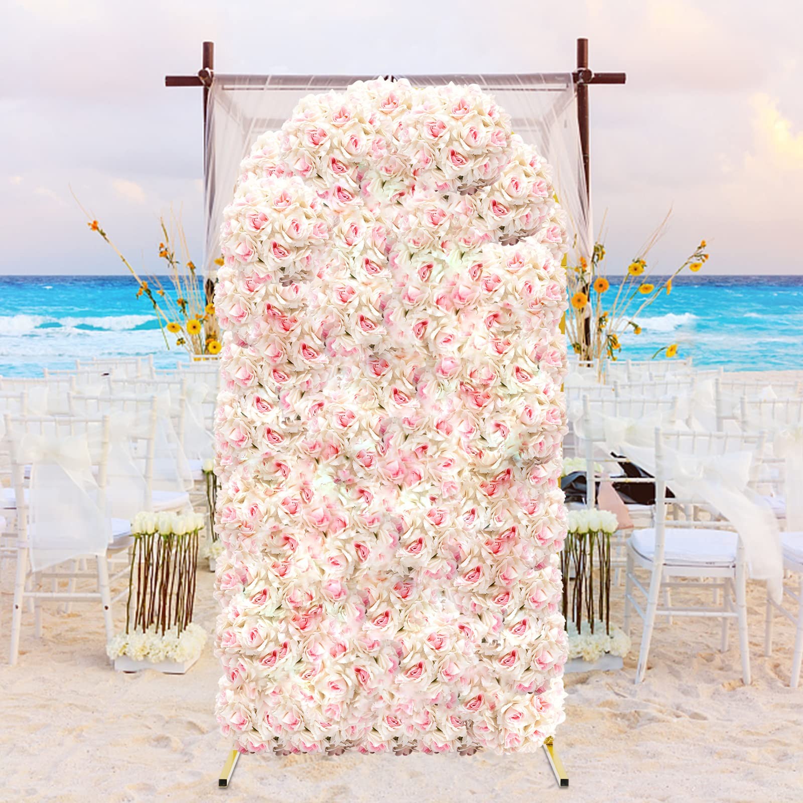 Gold Wedding Arch Stand Easy Assembly Metal Heavy Duty for Weddings Party Photo