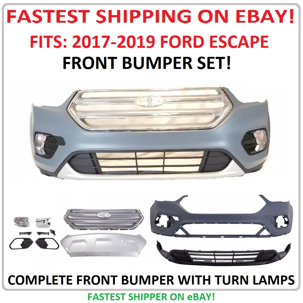 For 2017 2018 2019 FORD Escape Front Bumper Cover with grills and fog lamps NEW