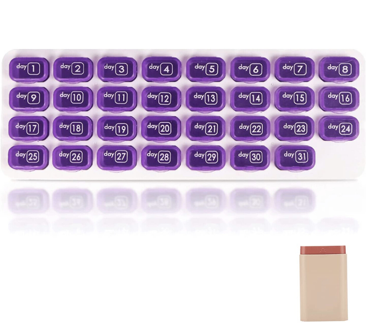 31 Day Monthly Pill Organizer Medication Pod Compartment Planner Box Travel Case