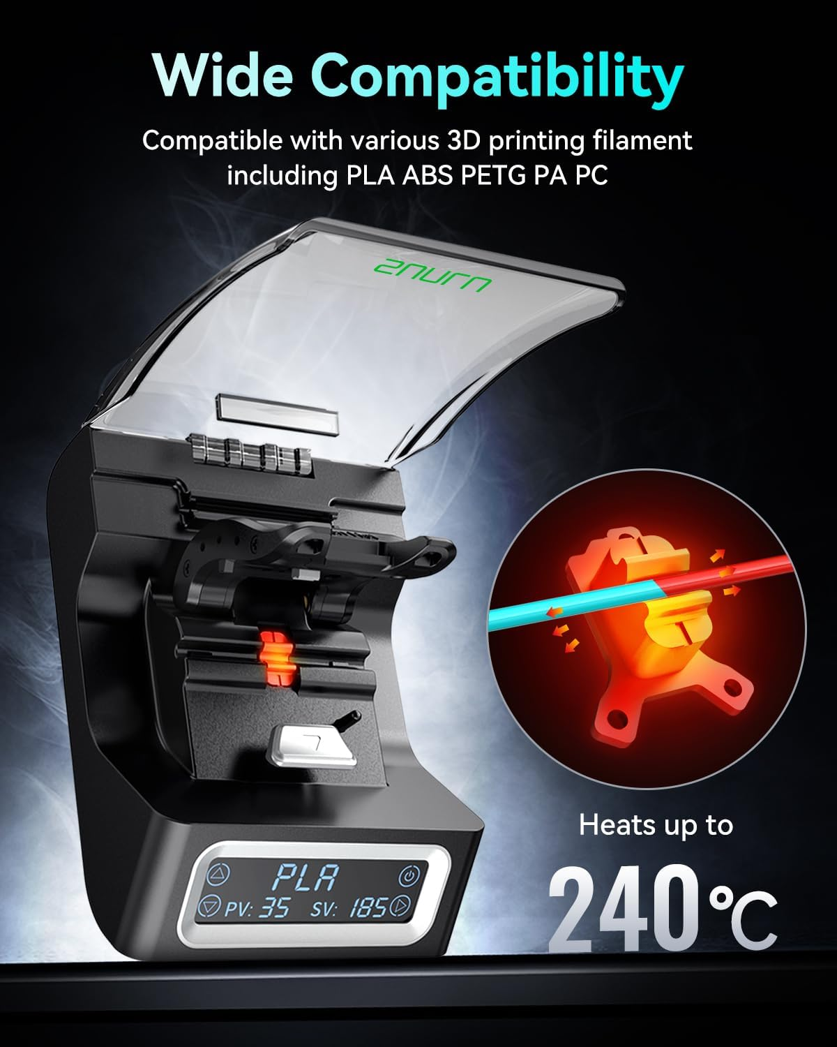 SUNLU FC01 Filament Connector for 1.75mm PLA/PETG/ABS Filaments With 400pcs PTFE