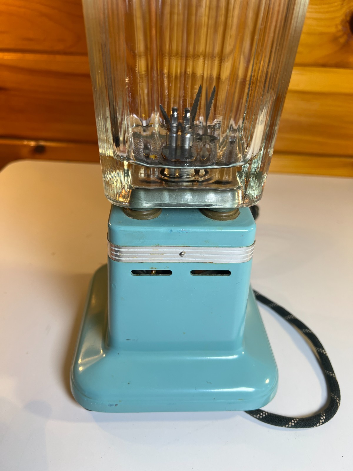 Vintage 1950s Dormeyer Model 5906 Turquoise Teal Blender Glass Chef Logo CHICAGO