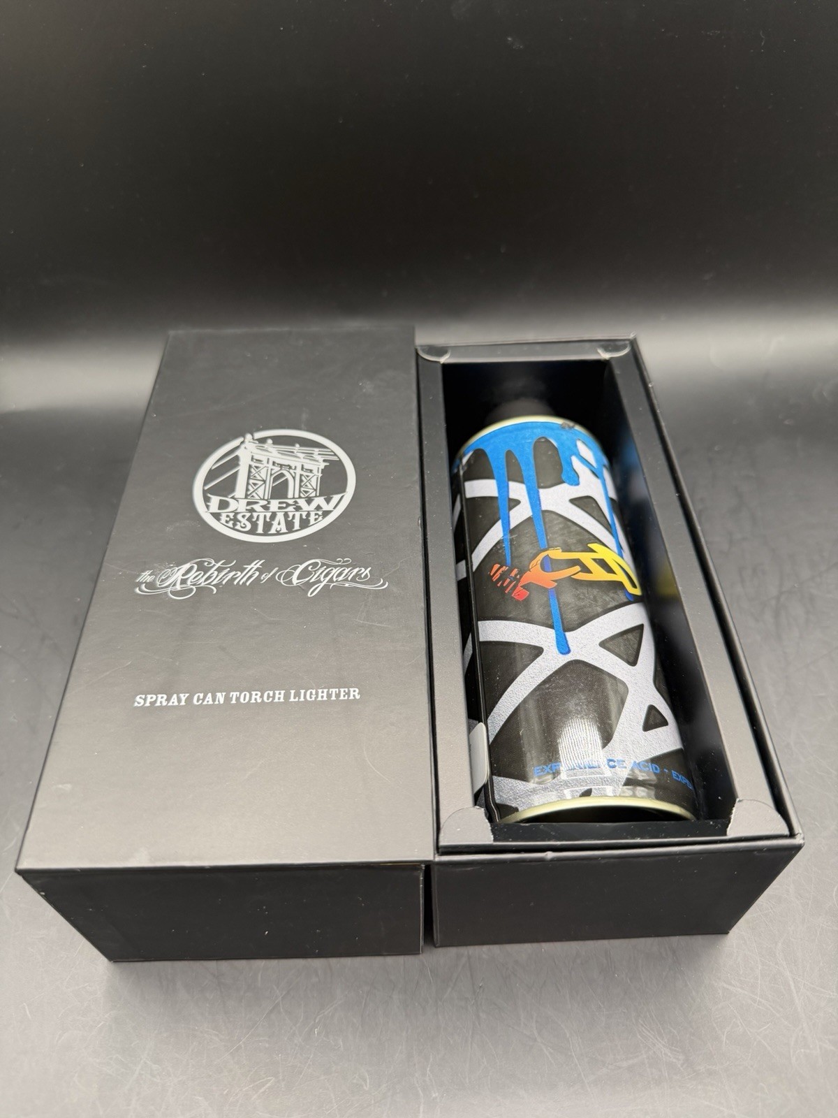 🔥 RARE Drew Estate ACID Lighter With Display Box Spray Can Cigar Torch🔥