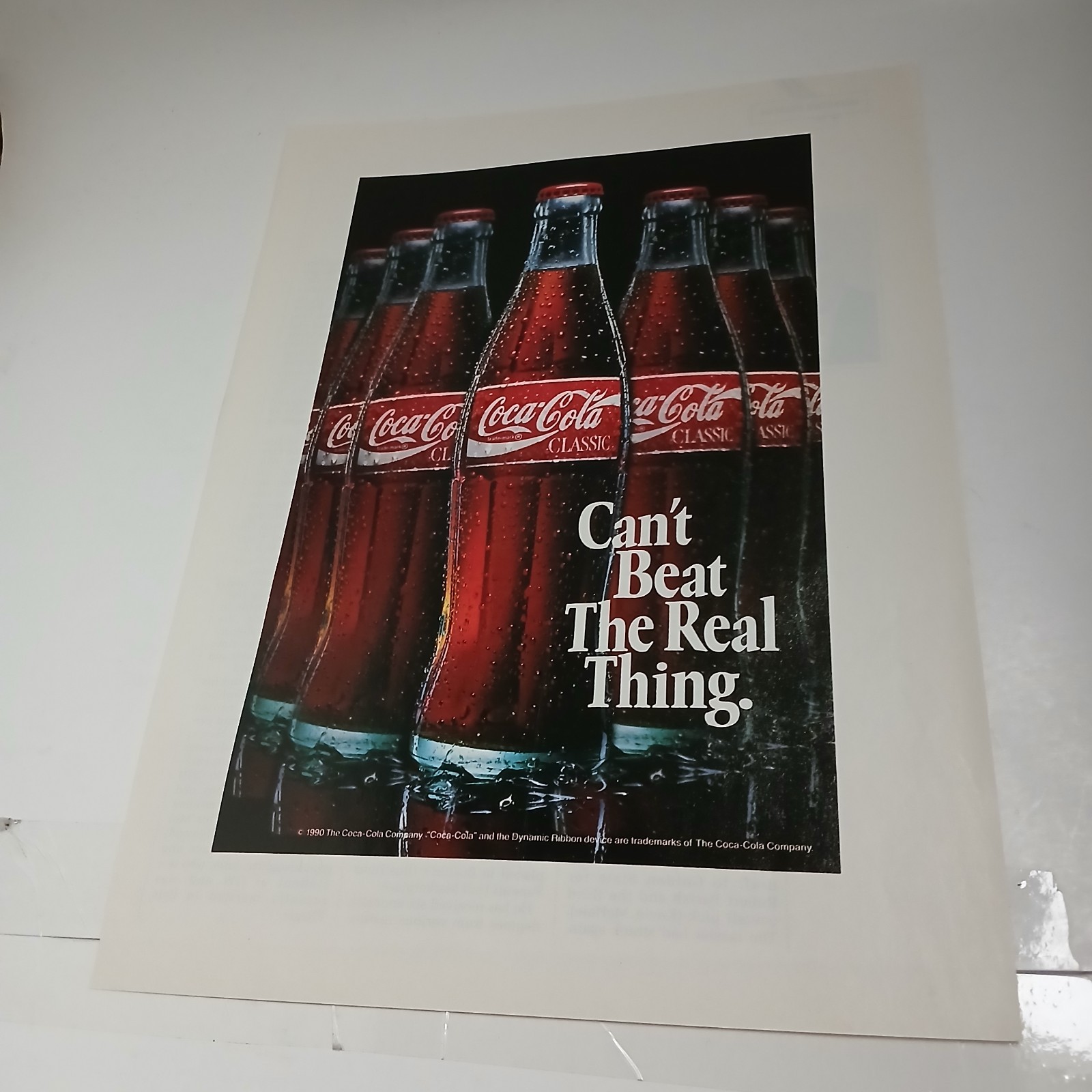 Vintage 1990 Coca Cola Cant Beat The Real Thing Print Ad Poster Coke Advertising